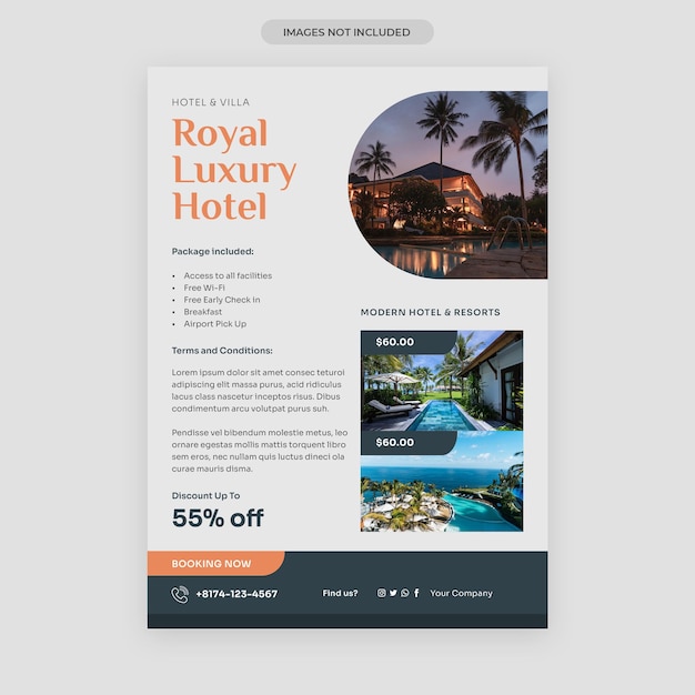 PSD villa hotel resorts flyer