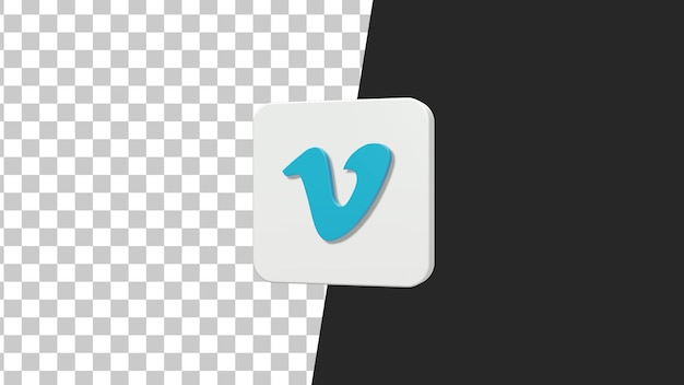 PSD vimeo 3d vierkant grijs pictogram.