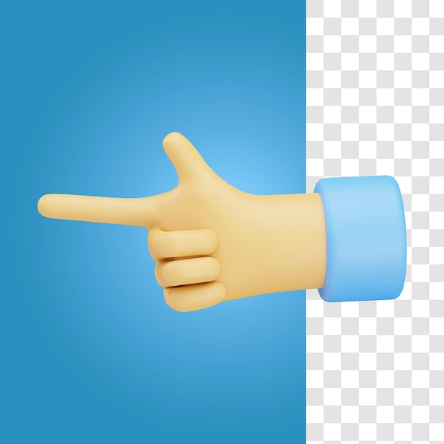 Vinger linkerhand gebaar 3D pictogram