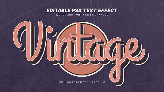 PSD vintage 3d retro-stijl teksteffect