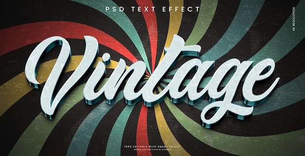 PSD vintage 3d-teksteffect mockup-sjabloon