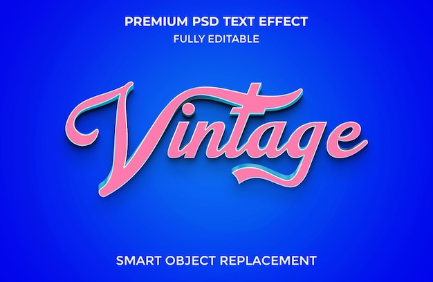 PSD vintage 3d teksteffect