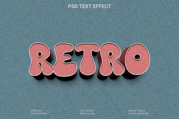 PSD vintage 3d-teksteffectstijl