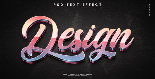 Vintage 3d text effect mockup template