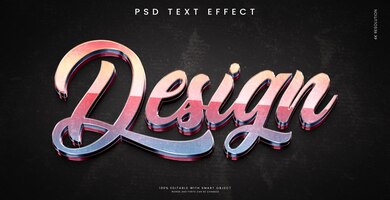 PSD vintage 3d text effect mockup template