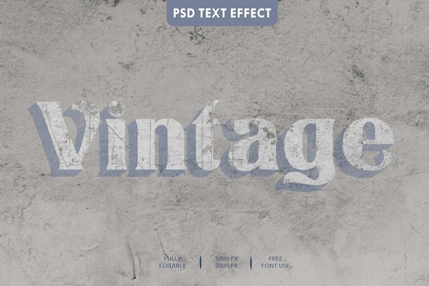 PSD vintage 3d text effect style