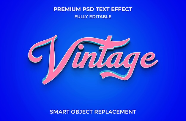 PSD effetto di testo 3d vintage