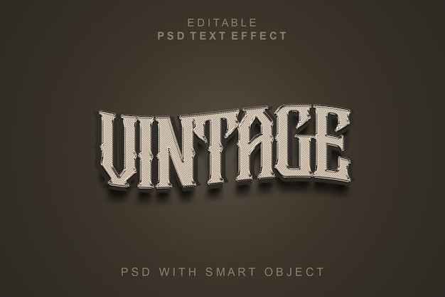 PSD vintage 3d text effect