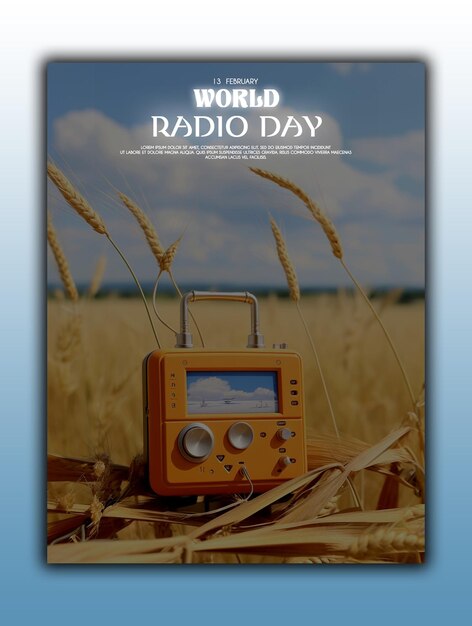 Vintage achtergrond van de wereld radio dag