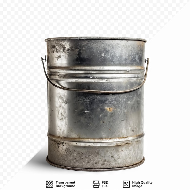 PSD vintage aluminium drum for milk isolated on white