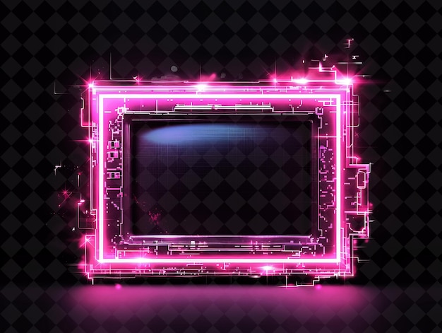 PSD vintage arcade game arcane frame with pixelated characters s neon color frame y2k collection