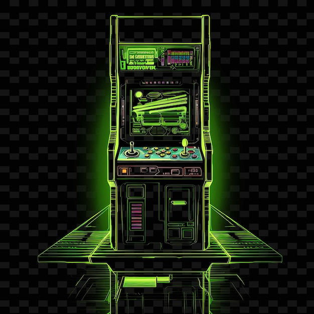PSD vintage arcade retro arcade linie pixel art limonkowo-zielony piksel png y2k kształty przezroczyste sztuki świetlne