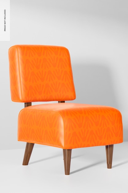 Vintage armless chair mockup, left view