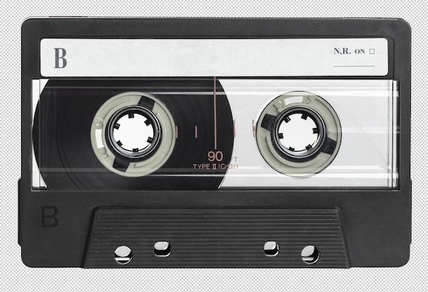 PSD vintage audio cassette tape isolated on white