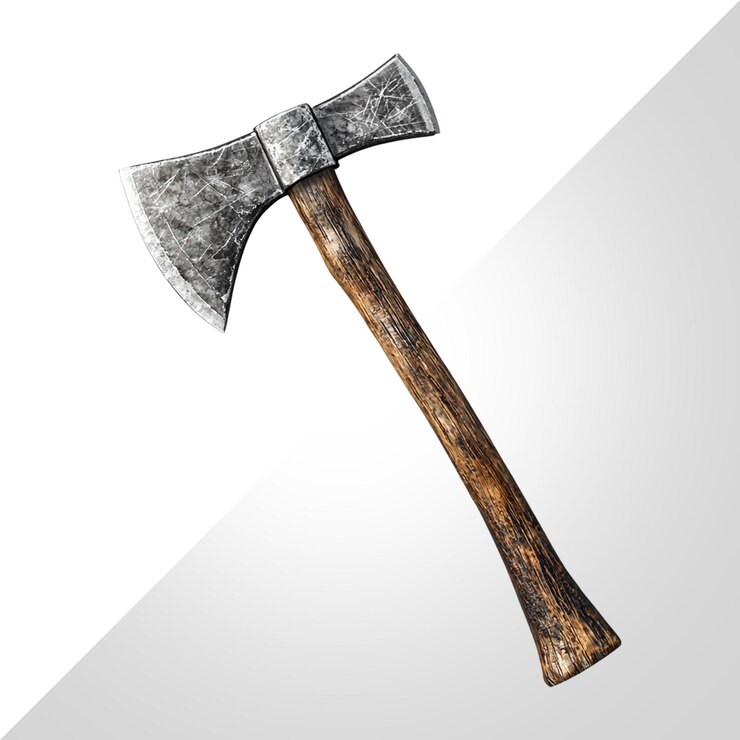 PSD vintage axe with wooden handle