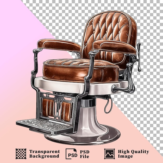 PSD Винтажный парикмахерский стул, изолированный на прозрачном фоне png