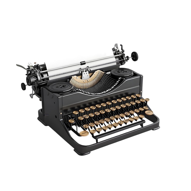 Vintage Black Typewriter with Classic Design Retro Writing Tool