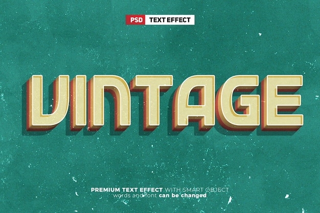 PSD vintage bold 3d editable text effect