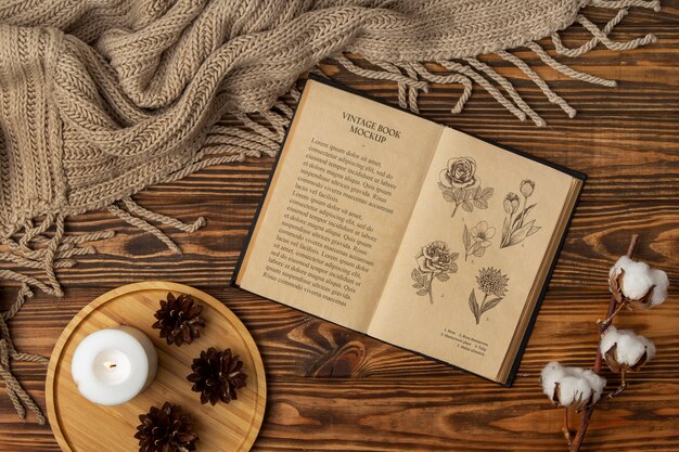 PSD vintage book mockup