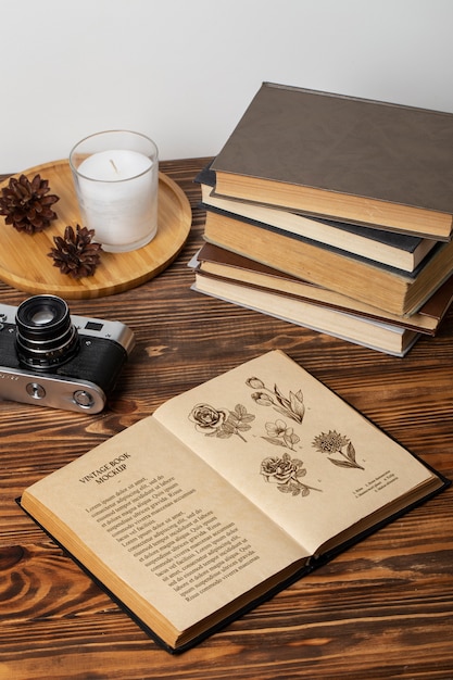 PSD vintage book mockup