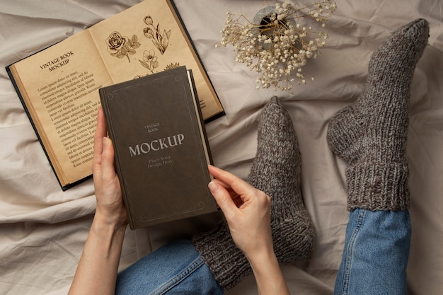 PSD vintage book mockup