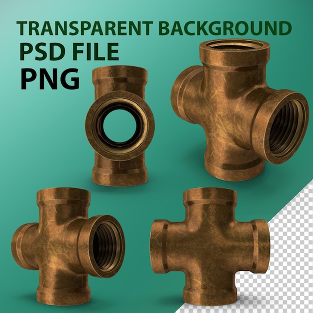 PSD vintage brass pipe png