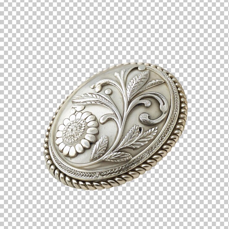 PSD vintage brooch on transparent background