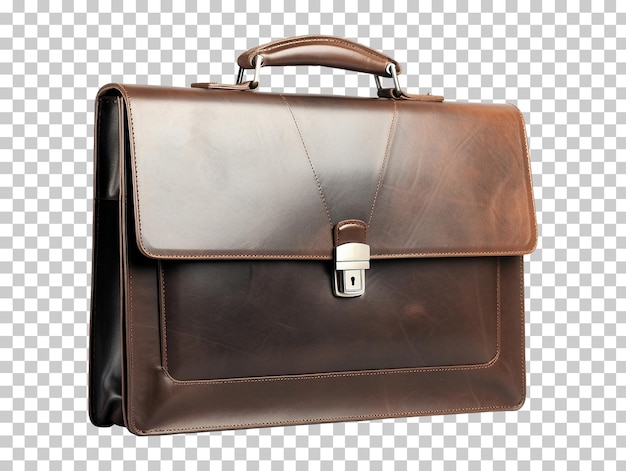 Винтажный коричневый кожаный портфель на прозрачном фоне png psd