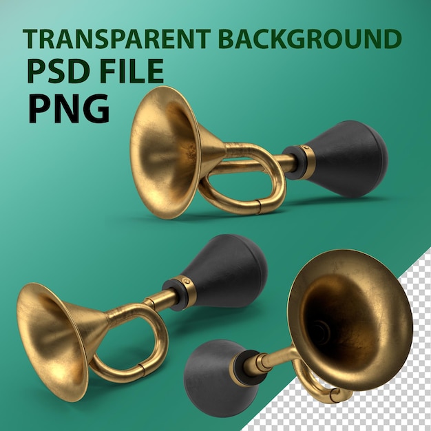 PSD vintage bulb horn png