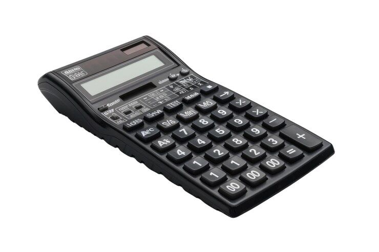 PSD vintage calculator isolated on white background office equipment aig57