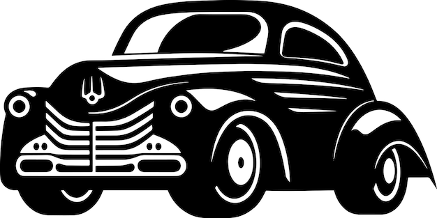 高速エレガントなビンテージ車のロゴのベクトルのアイコン