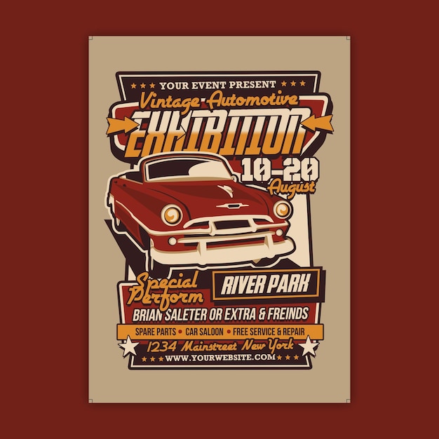 Vintage car show flyer