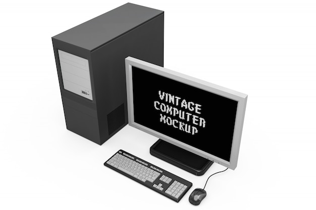 Vintage Computer Mock-up Isolated