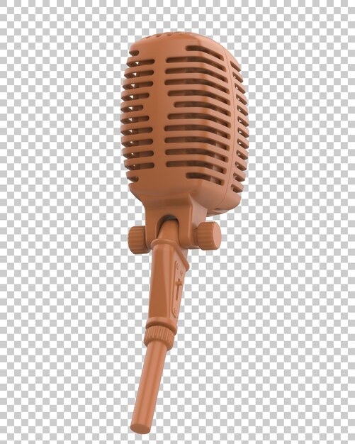 Vintage concert microphone on transparent background 3d rendering illustration