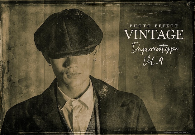 PSD vintage daguerreotype photo effect