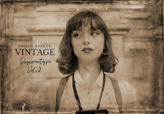 PSD vintage daguerreotypie foto effect