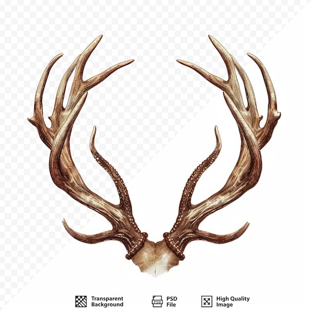 PSD vintage deer antlers in boho style