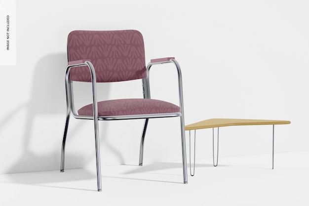Vintage Dining Chair Mockup, Left View