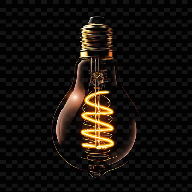 PSD vintage edison led-lampen met warm wit licht twisted coppe y2k neonlicht decoratieve achtergrond