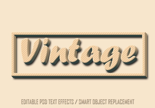 PSD vintage editable text effect