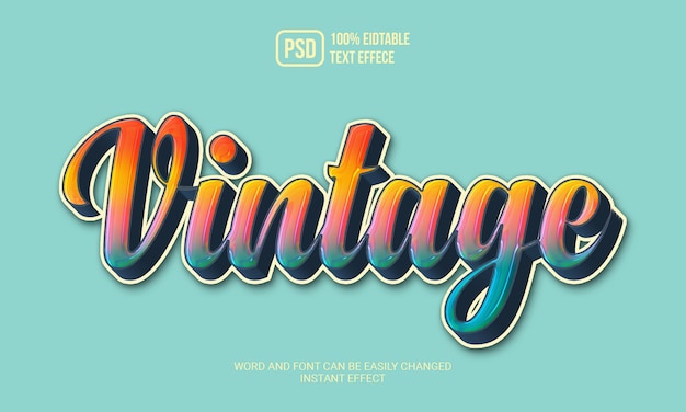 Vintage editable text effect