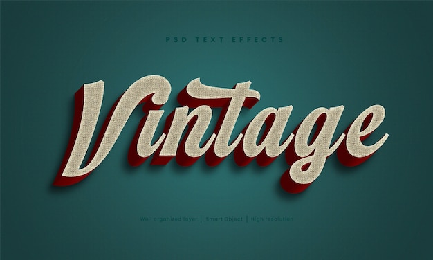 PSD vintage editable text effect