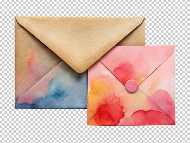 PSD vintage envelope with flowers painting