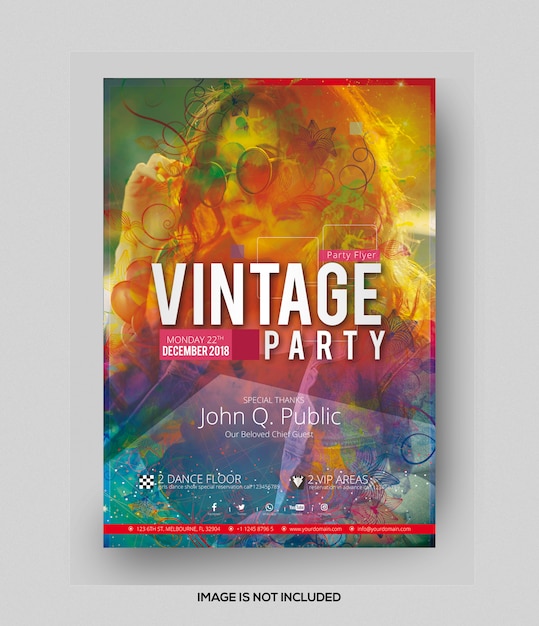 PSD vintage feest folder