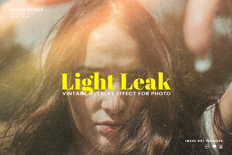 PSD vintage film light leak overlay-effect voor foto