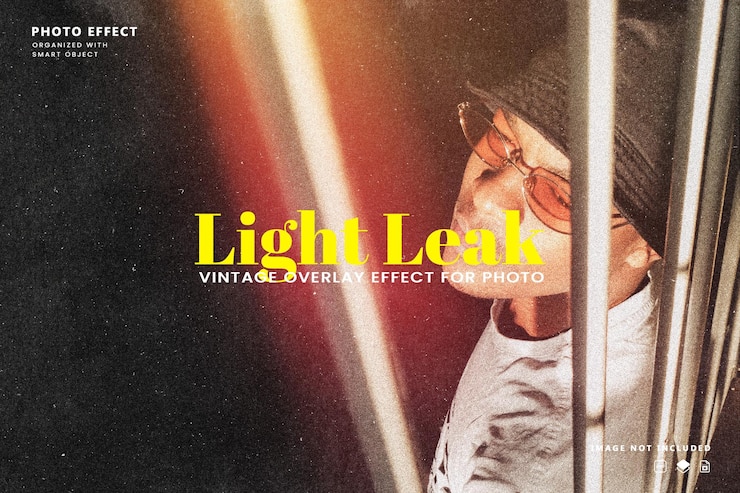 PSD vintage film light leak overlay-effect voor foto
