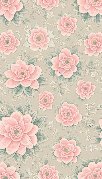 Vintage floral pattern in soft pastel colors