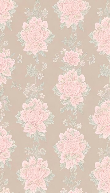 PSD vintage floral pattern in soft pastel colors