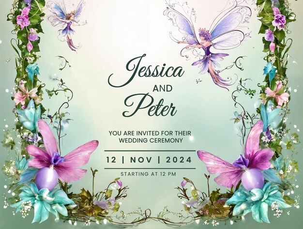 PSD vintage and floral save the date designs for elegant invitationssoft floral and butterfly themed wed