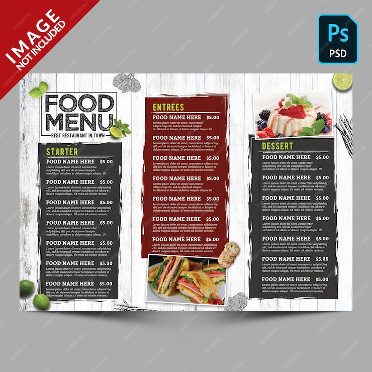  Vintage food menu template